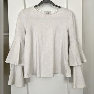 Anthropologie Eri & Ali, White, Long-sleeve Shirt - Size Small